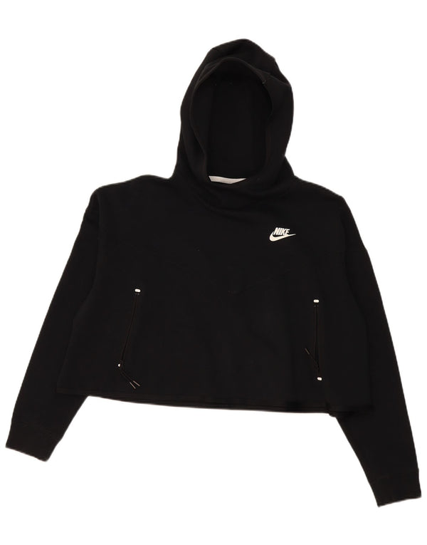 Damski sweter z kapturem Nike Crop Oversized UK 10, mały, czarny, bawełniany