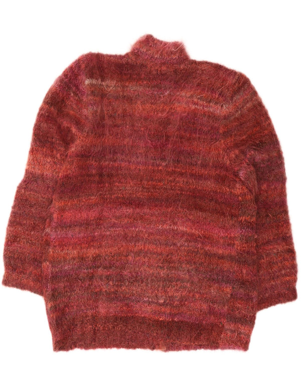 Sweter damski oversize w stylu vintage, UK 18 XL, bordowy