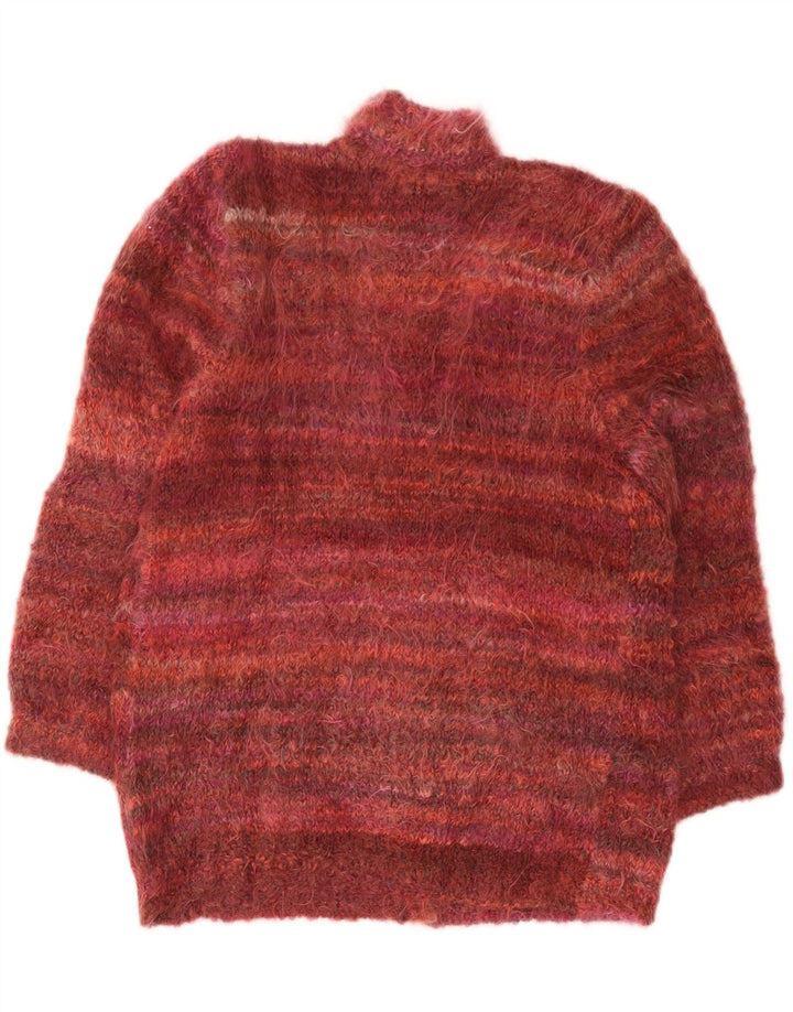 Sweter damski oversize w stylu vintage, UK 18 XL, bordowy