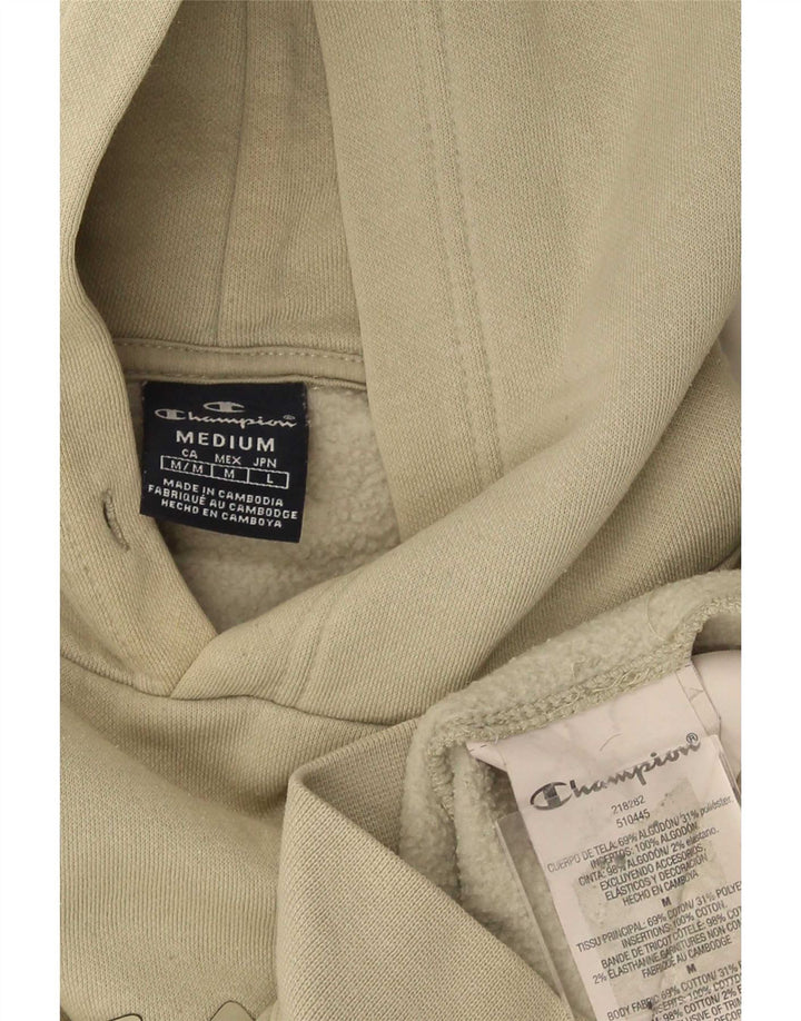 Męski sweter z kapturem i grafiką Champion, średnia, bawełniana khaki