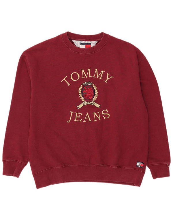 Męska bluza z grafiką Tommy Hilfiger, średnia, bordowa bawełna