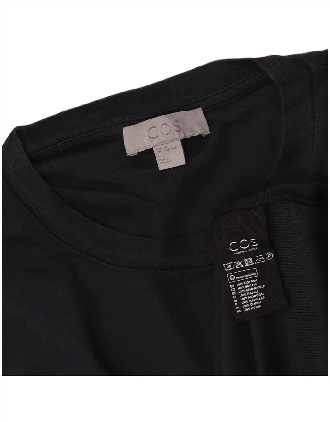 Cos Męski T-shirt Top XL Granatowy, Bawełniany