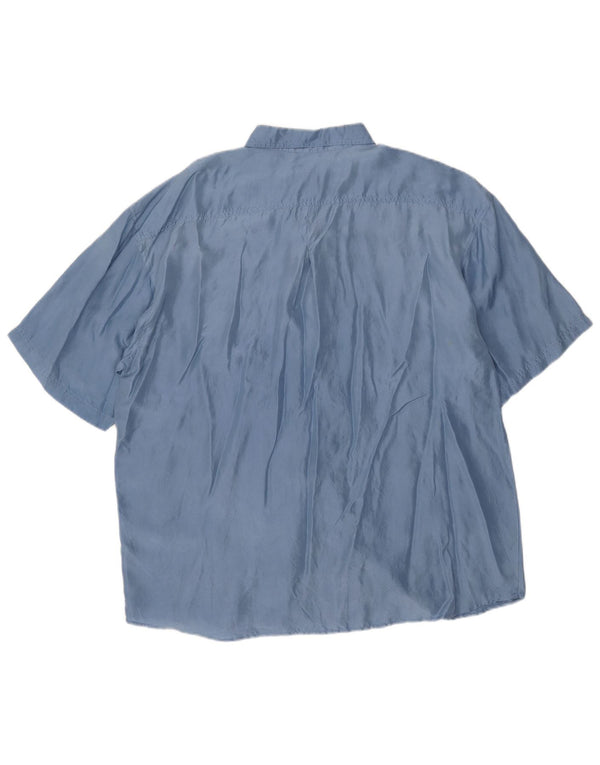 Bluzka damska z krótkim rękawem w stylu vintage, UK 18 XL, niebieska
