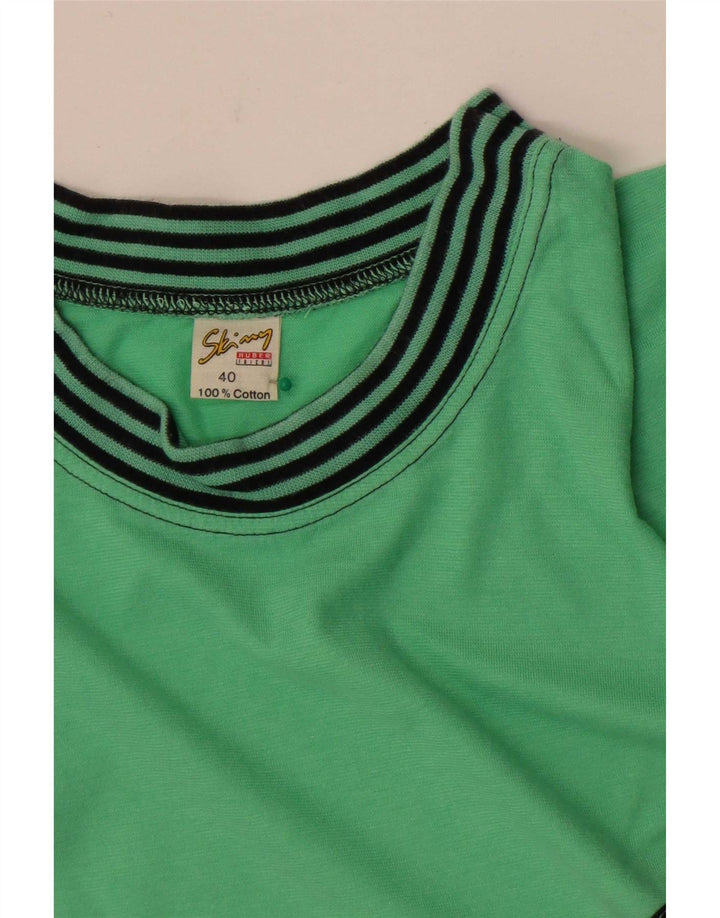 Damska bluza Huber Sweter EU 40 Średni zielony kolor blokowy Retro