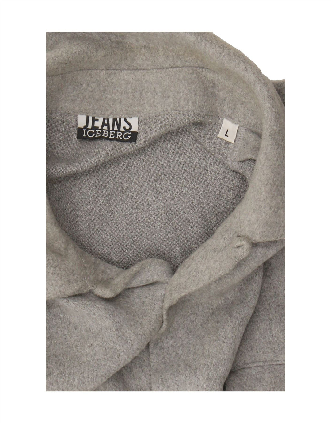 ICEBERG Mens Military Flannel Shirt Large Grey Vintage Iceberg and Second-Hand Iceberg from Messina Hembry 