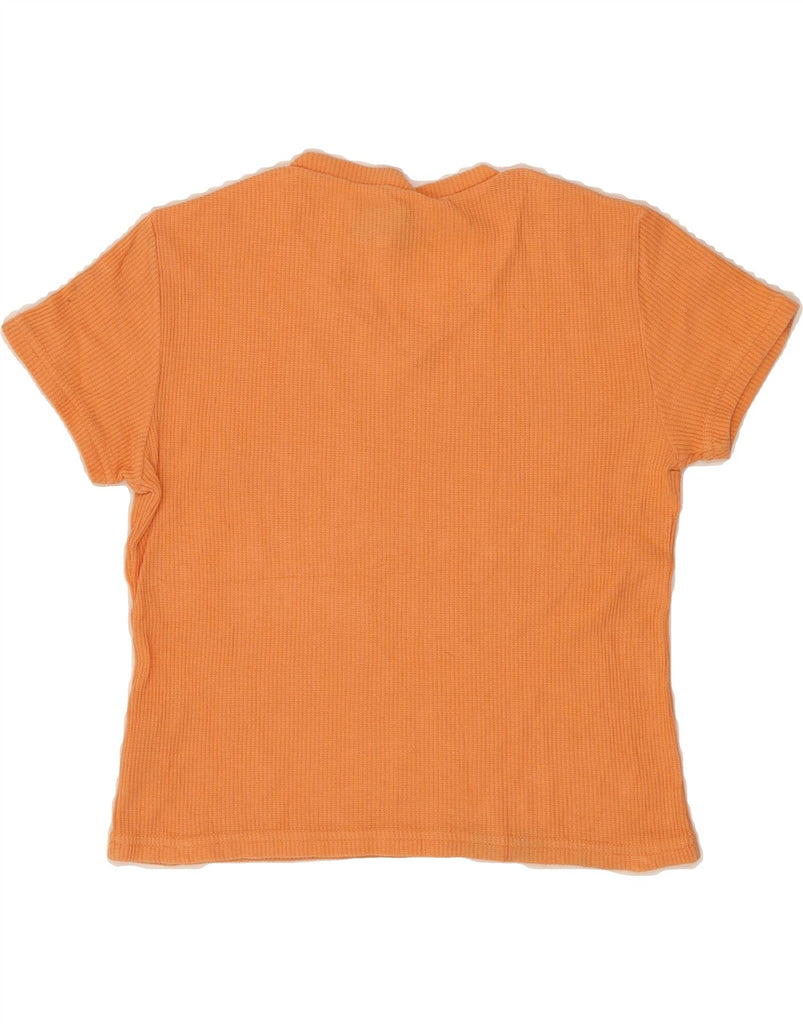 ARMANI Womens Crop T-Shirt Top UK 14 Medium Orange Cotton Vintage Armani and Second-Hand Armani from Messina Hembry 