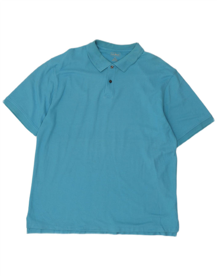 Męska koszulka polo L.L.BEAN XL, niebieska, bawełniana