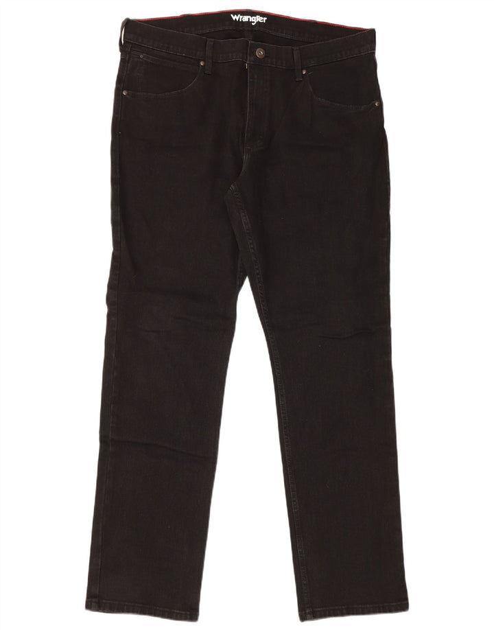 Damskie jeansy Wrangler Regular Straight W36 L32 Czarne bawełniane