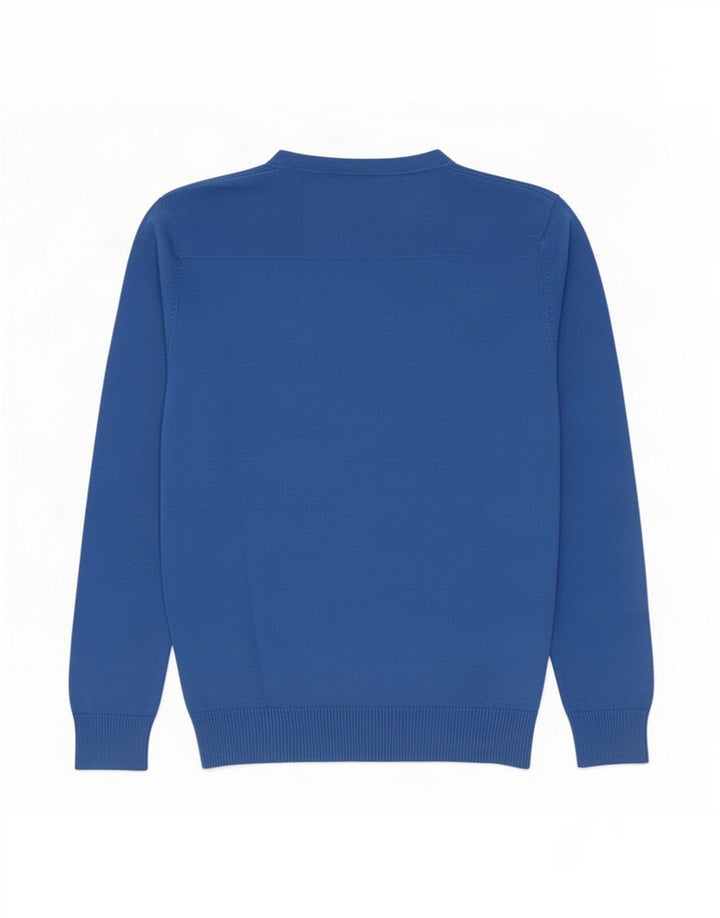 Męski sweter Jack & Jones z dekoltem w kształcie litery V, średnioniebieski, bawełniany