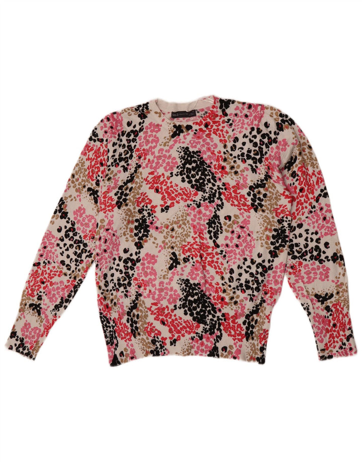 Marks & Spencer Damski sweter z okrągłym dekoltem, UK 14, duży, wielokolorowy