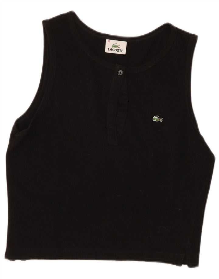 Damska kamizelka Lacoste Crop Top, rozmiar 36, mała, czarna, bawełniana