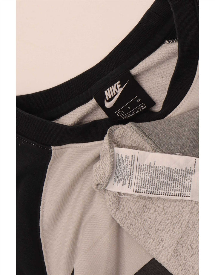 Męska bluza z grafiką Nike, mała, szara, bawełniana z blokami kolorów