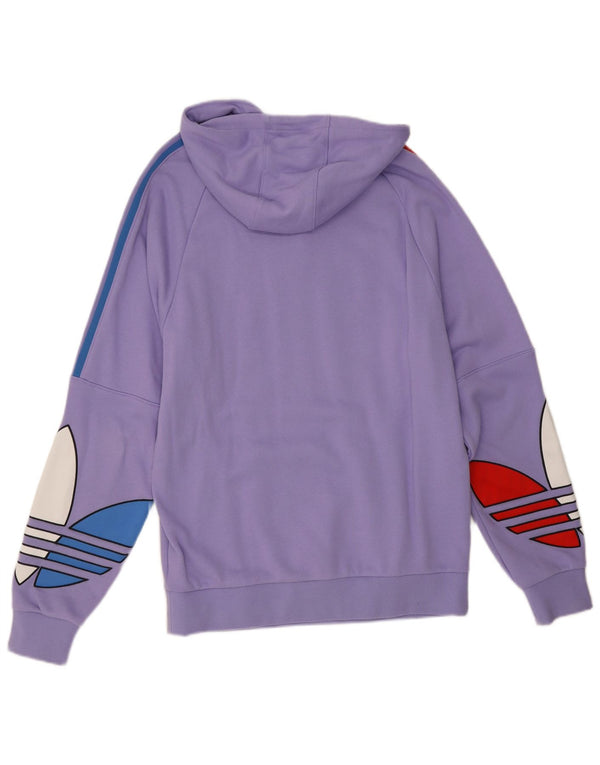 Damska bluza z kapturem Adidas Graphic UK 16, duża, fioletowa bawełna