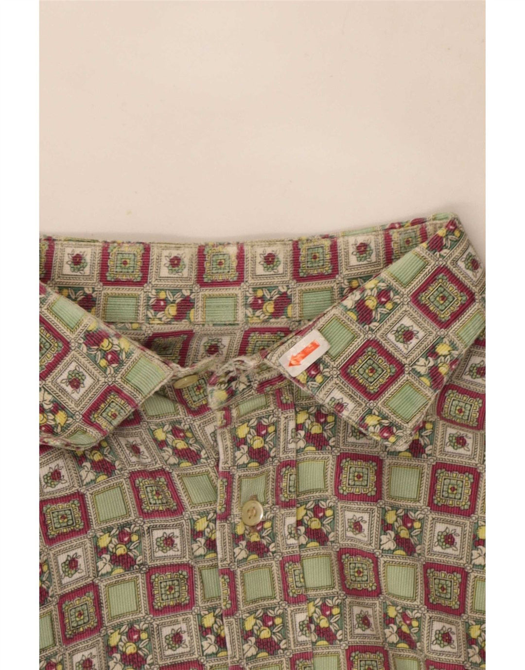 Koszula męska w stylu vintage, rozmiar 43, duża, wielokolorowa, geometryczna