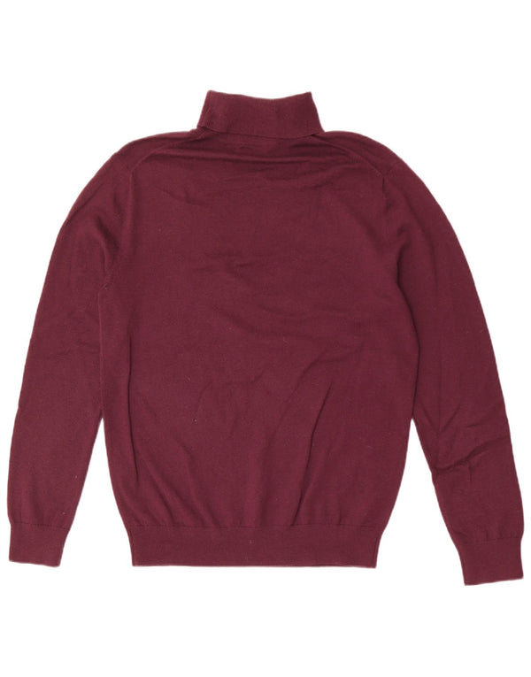 Sweter damski Reiss z wywijanym dekoltem UK 14, duża, bordowa wełna