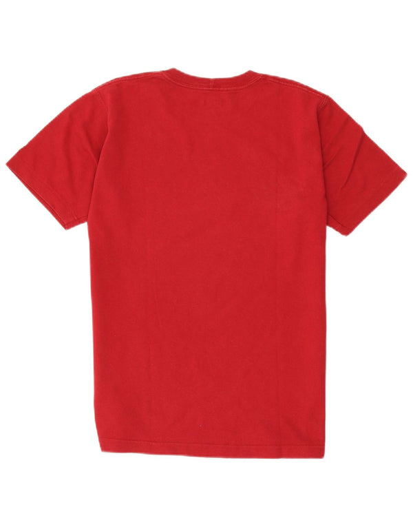 Męski T-shirt z grafiką Carhartt, mały, czerwony, bawełniany
