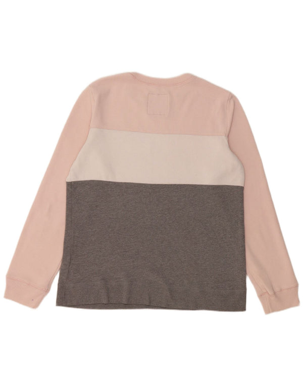 Damska bluza z grafiką HOLLISTER UK 16, duża, szara, z blokami kolorów