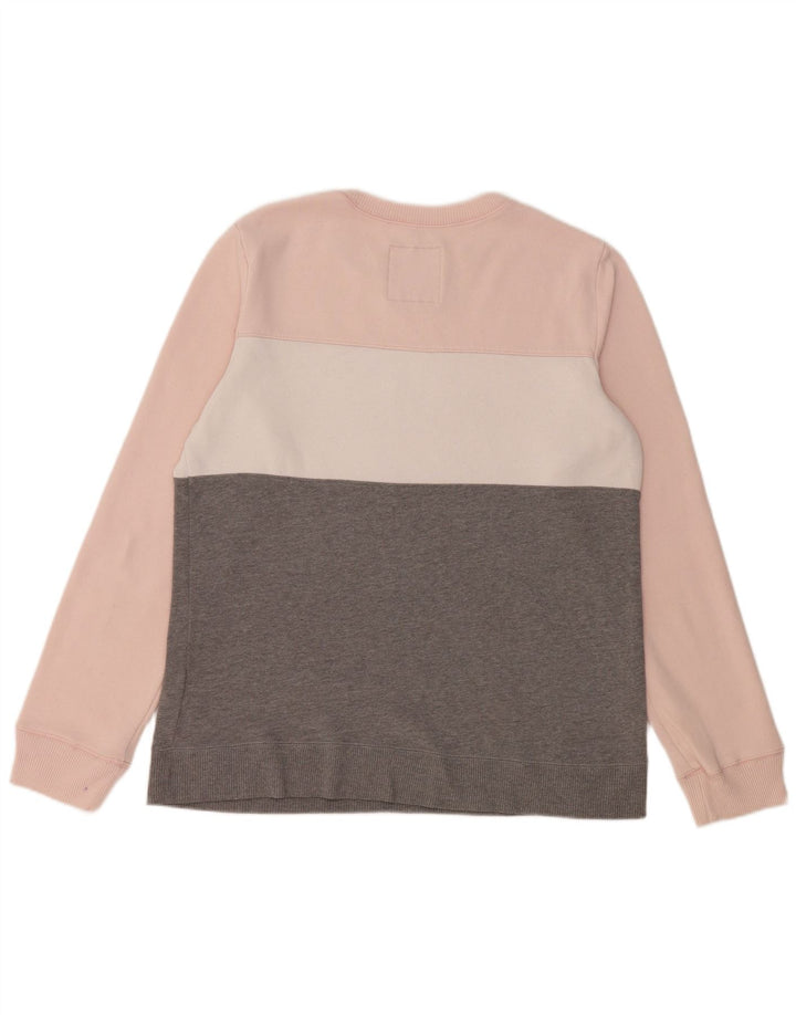 Damska bluza z grafiką HOLLISTER UK 16, duża, szara, z blokami kolorów