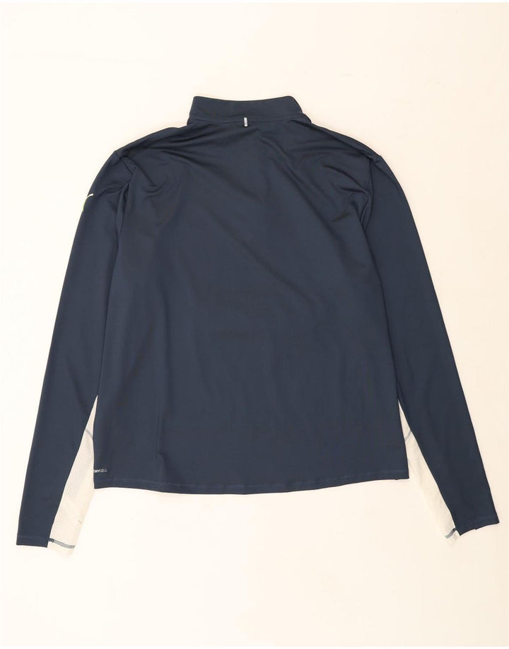 PUMA Mens Zip Neck Pullover Tracksuit Top 2XL Navy Blue Colourblock Vintage Puma and Second-Hand Puma from Messina Hembry 