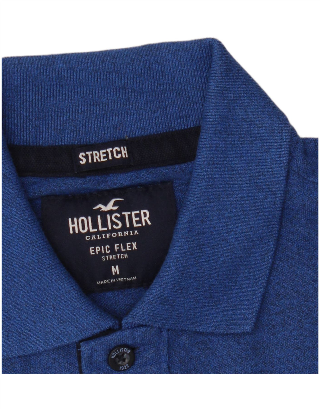 Męska koszulka polo Hollister ze stretchem, kolor średni niebieski