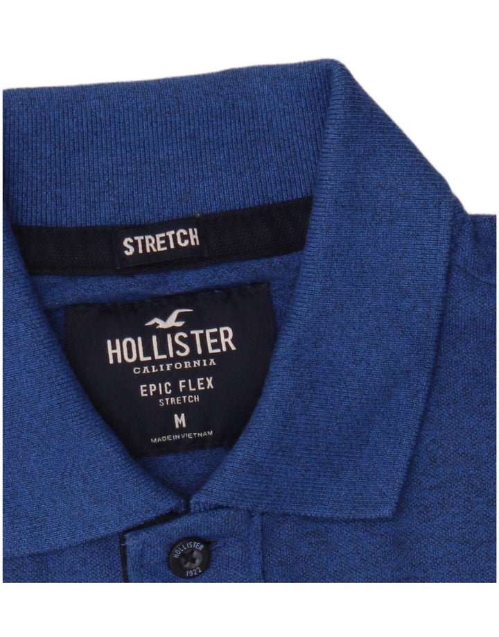 Męska koszulka polo Hollister ze stretchem, kolor średni niebieski