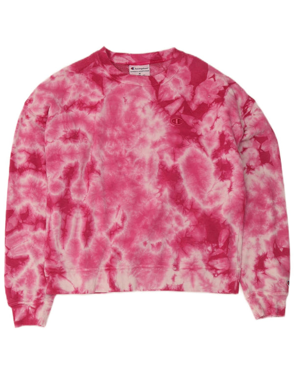 Damski sweter oversize Champion UK 14 Medium Pink Tie Dye