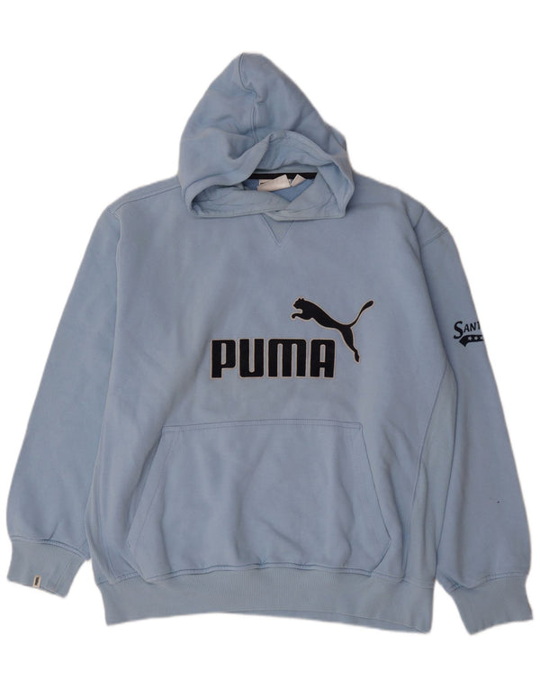 Męska bluza z kapturem Puma z grafiką XL, niebieska, bawełniana