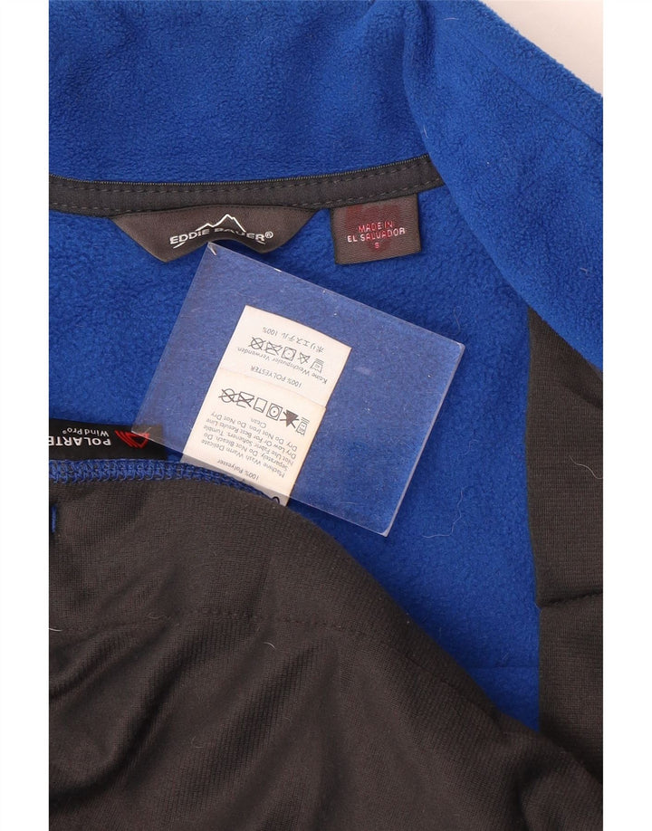 Męska kamizelka polarowa EDDIE BAUER UK 36, mała, niebieska, z blokami kolorów, poliester