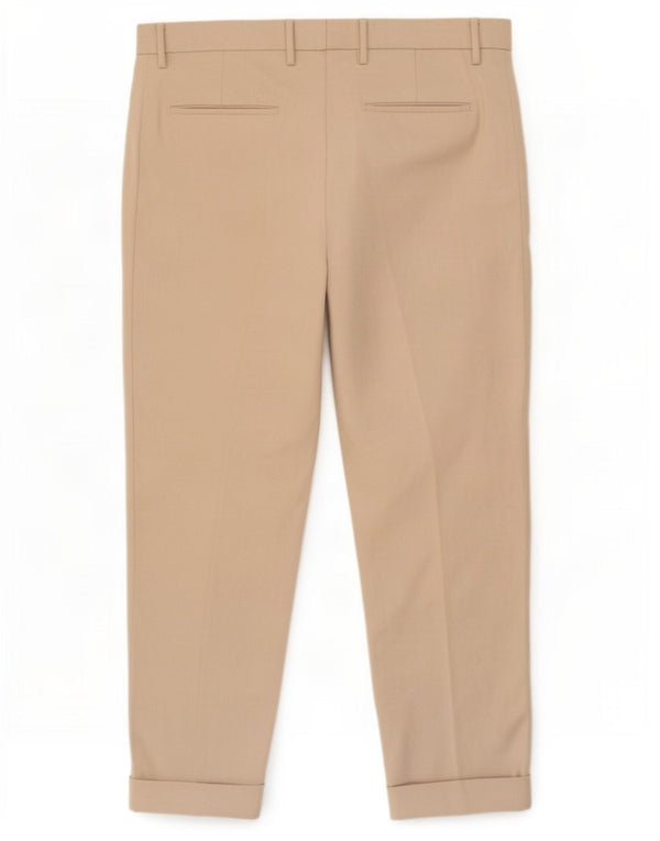 Zara Mens Tapered Casual Trousers EU 44 Large W34 L29 Beige Polyester