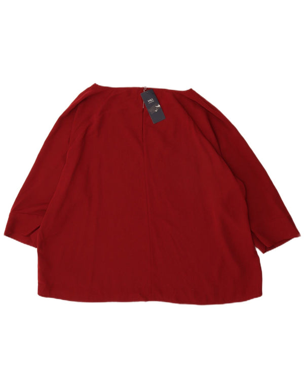 Bluzka damska Marks & Spencer z rękawem 3/4, UK 22 2XL, bordowa, poliester