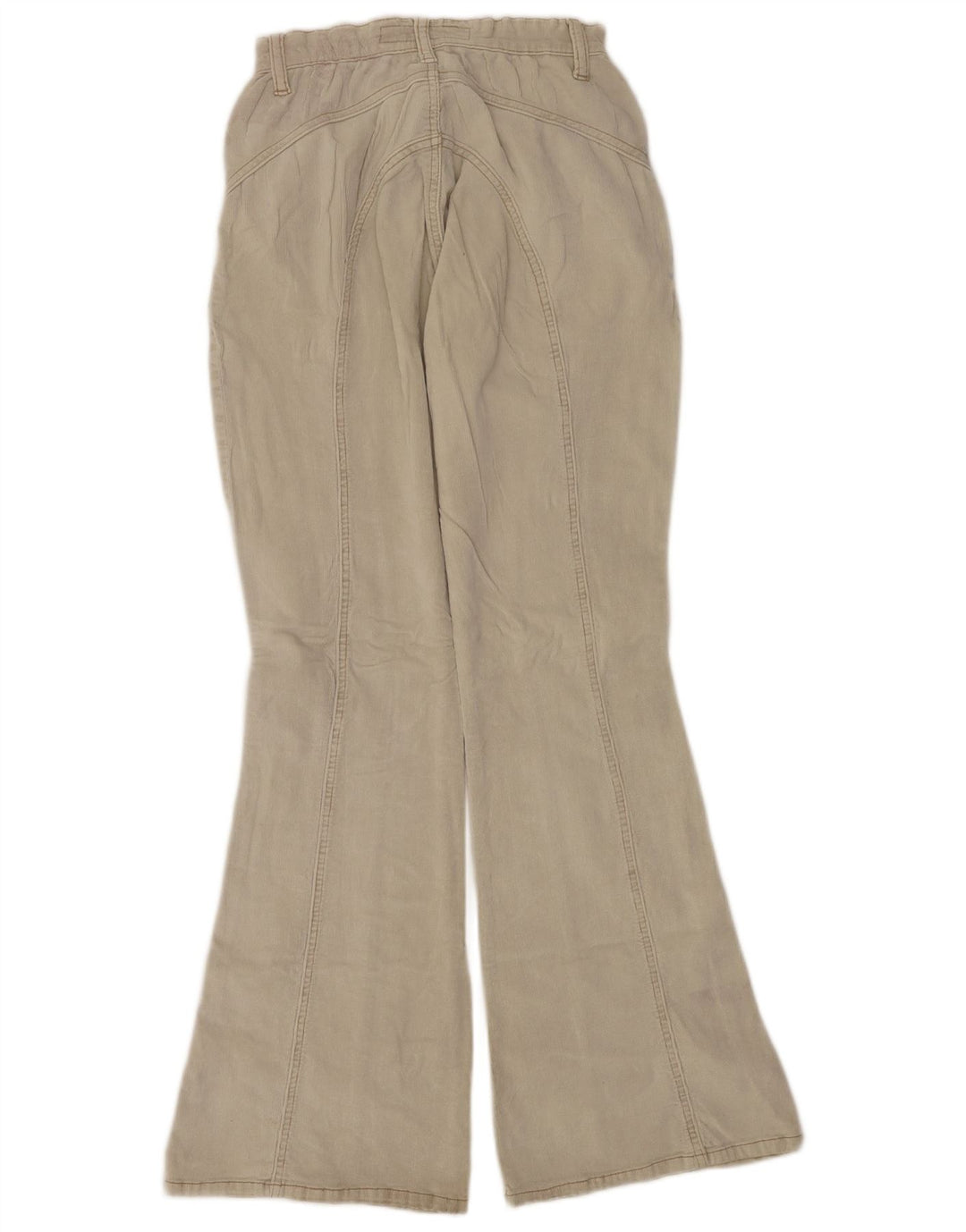 Damskie sztruksowe spodnie Fishbone Flare W27 L32 Beżowe