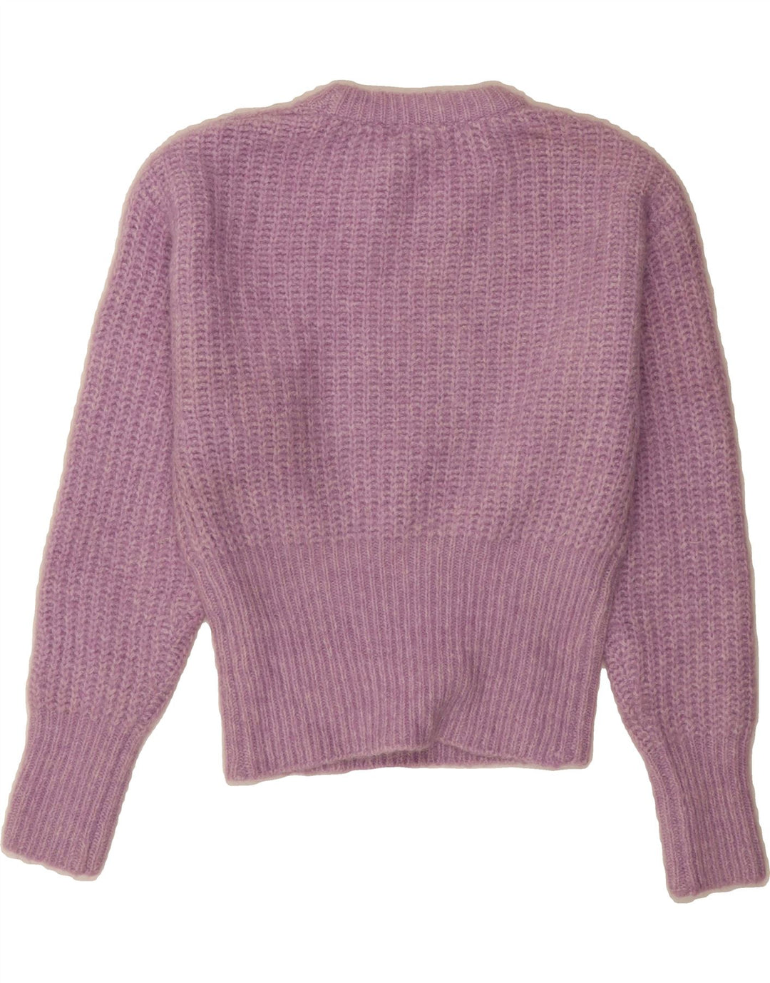 ZARA Womens Crop Crew Neck Jumper Sweater UK 10 Small Purple Polyester Vintage Zara and Second-Hand Zara from Messina Hembry 