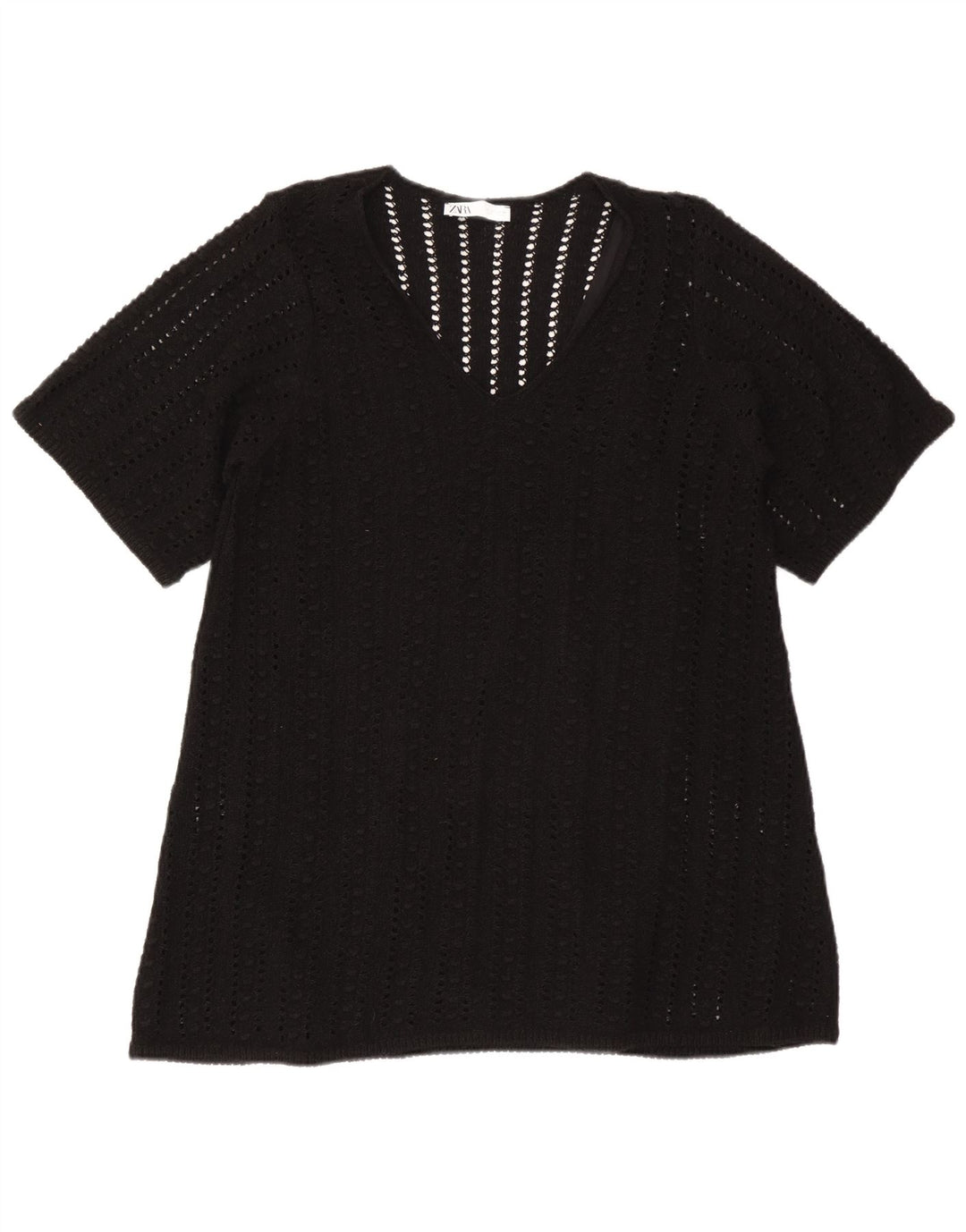 Damska bluzka oversize Zara Top UK 10, mały, czarny poliester