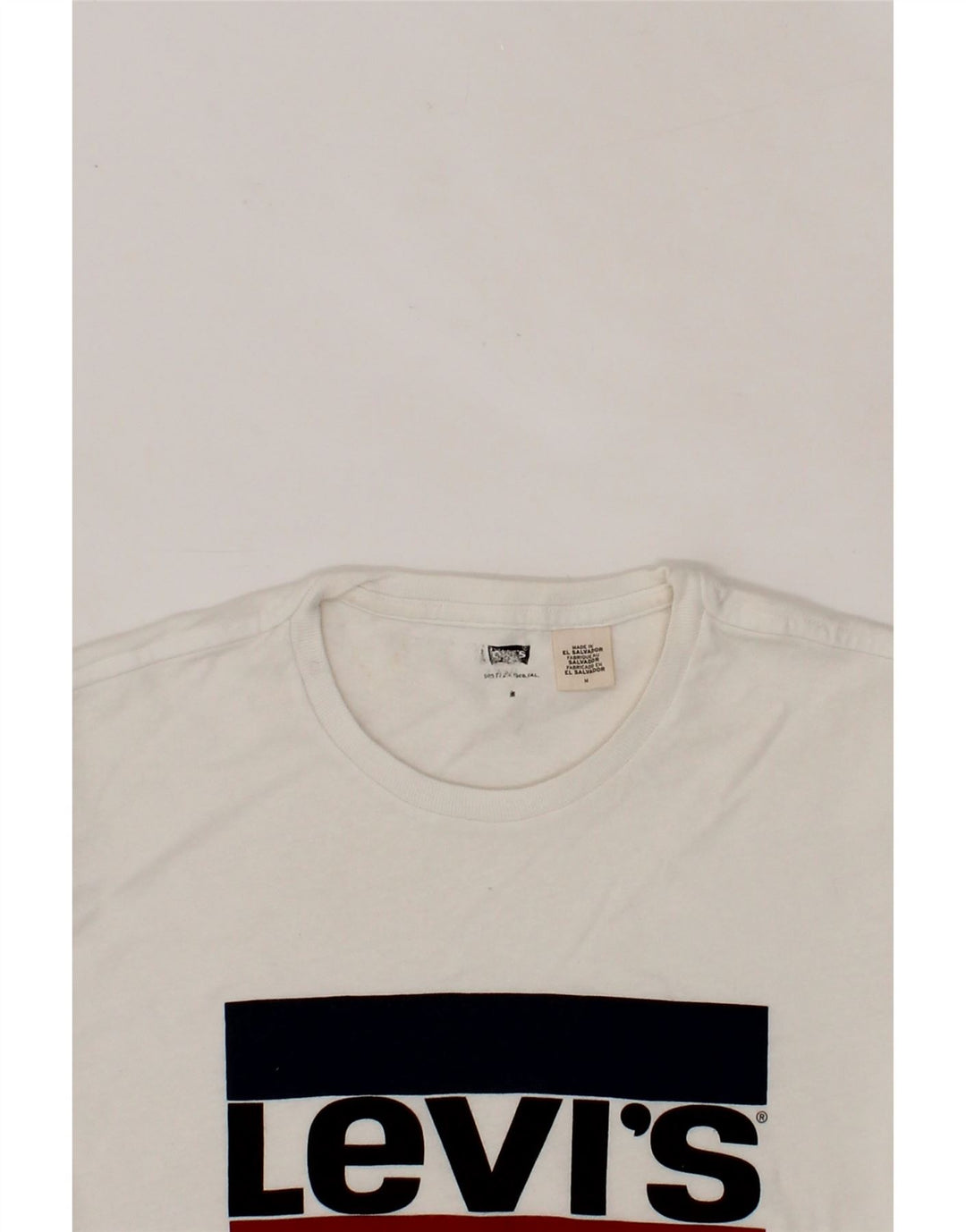 LEVI'S Womens Graphic T-Shirt Top UK 14 Medium White Vintage Levi's and Second-Hand Levi's from Messina Hembry 