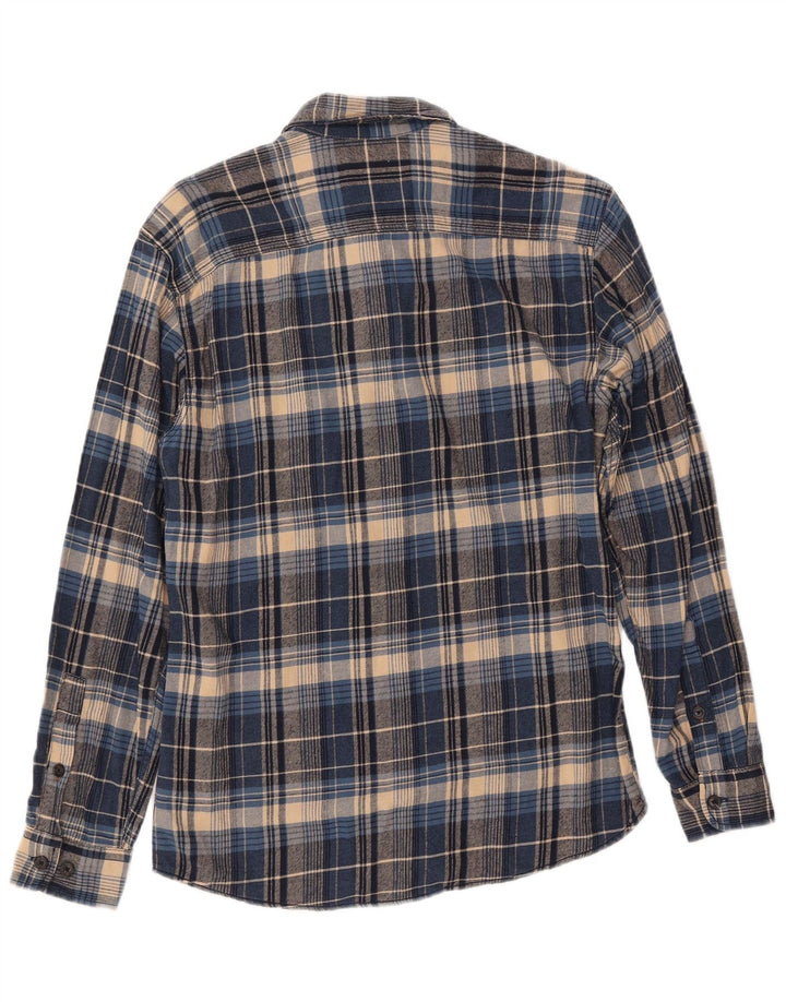 JACK & JONES Męska koszula flanelowa w małą niebieską kratkę, bawełniana