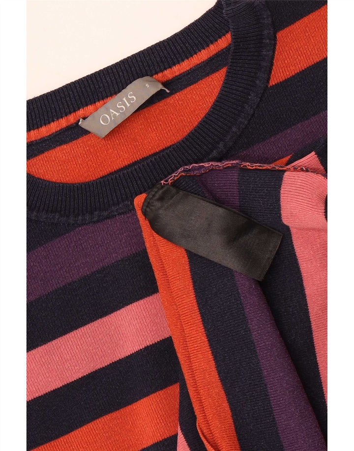 Sweter damski Oasis z okrągłym dekoltem, UK 10, małe, wielokolorowe paski