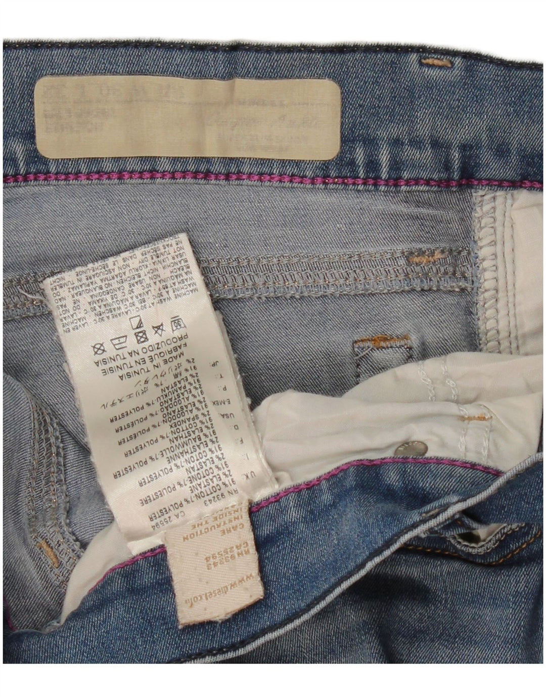 DIESEL Damskie jeansy skinny W30 L28 Niebieskie bawełniane