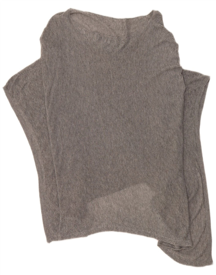 Damski sweter poncho Jigsaw w jednym rozmiarze, szary, nakrapiany lyocell
