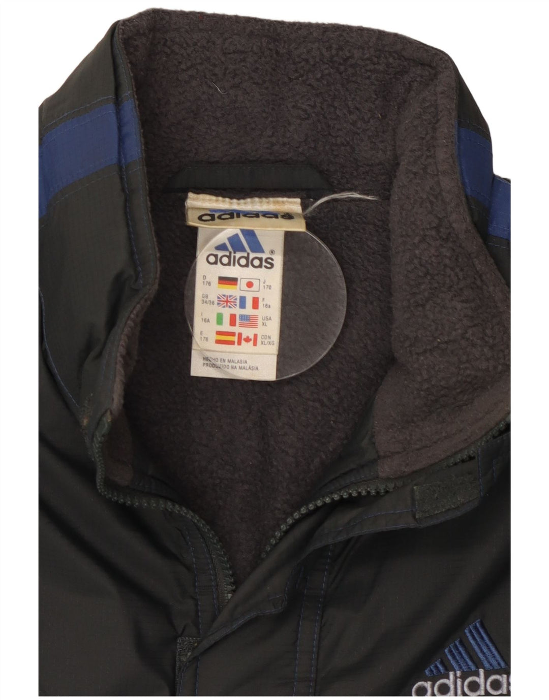 Chłopięca kurtka wiatrówka Adidas 15-16 lat Czarny poliester z blokami kolorów