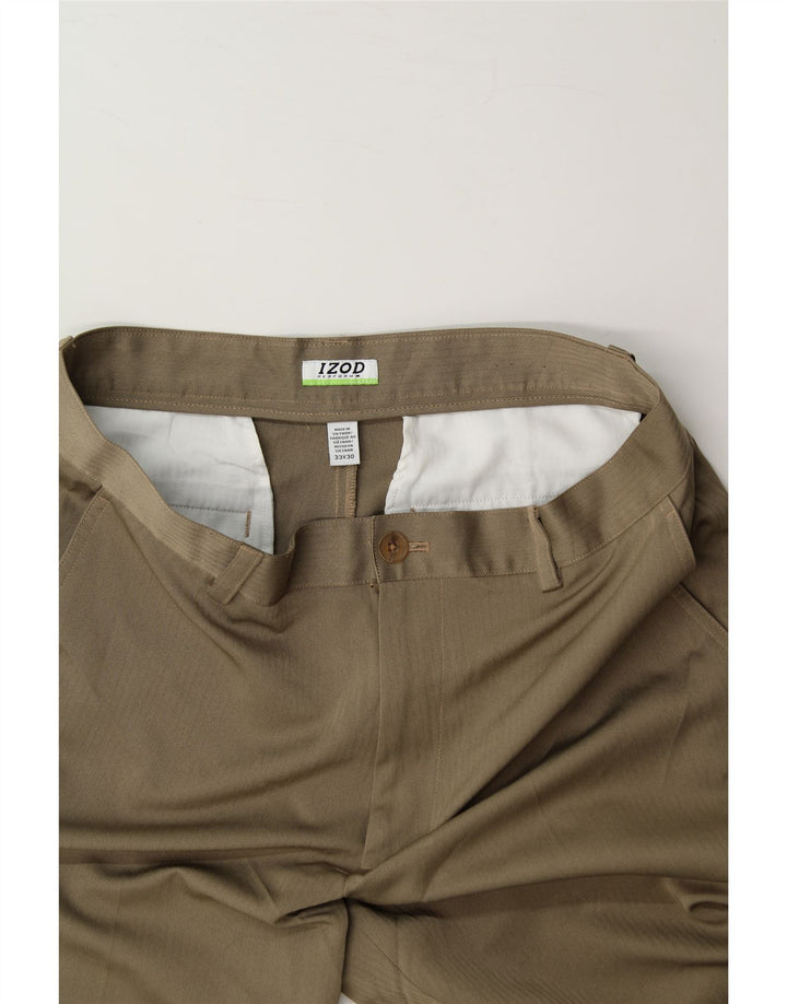 IZOD Mens Straight Chino Trousers W33 L30 Beige Polyester Vintage Izod and Second-Hand Izod from Messina Hembry 