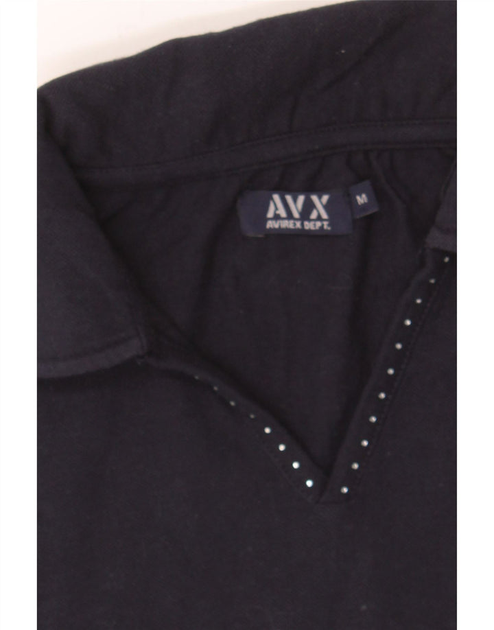 AVIREX Womens Polo Shirt UK 12 Medium Navy Blue Cotton Vintage Avirex and Second-Hand Avirex from Messina Hembry 