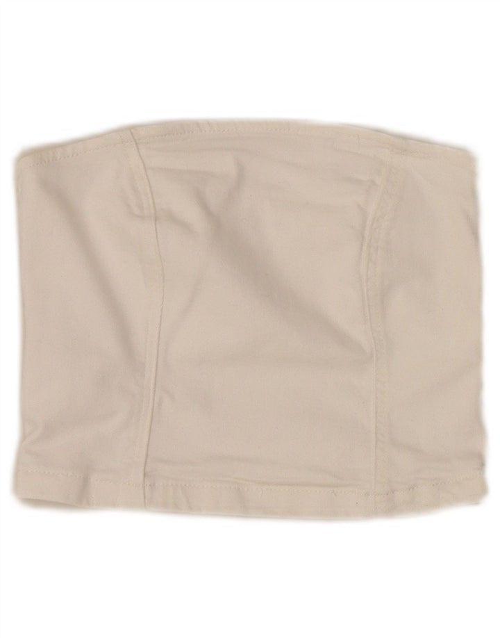 Damski top gorsetowy Mango UK 4 XS, biała bawełna