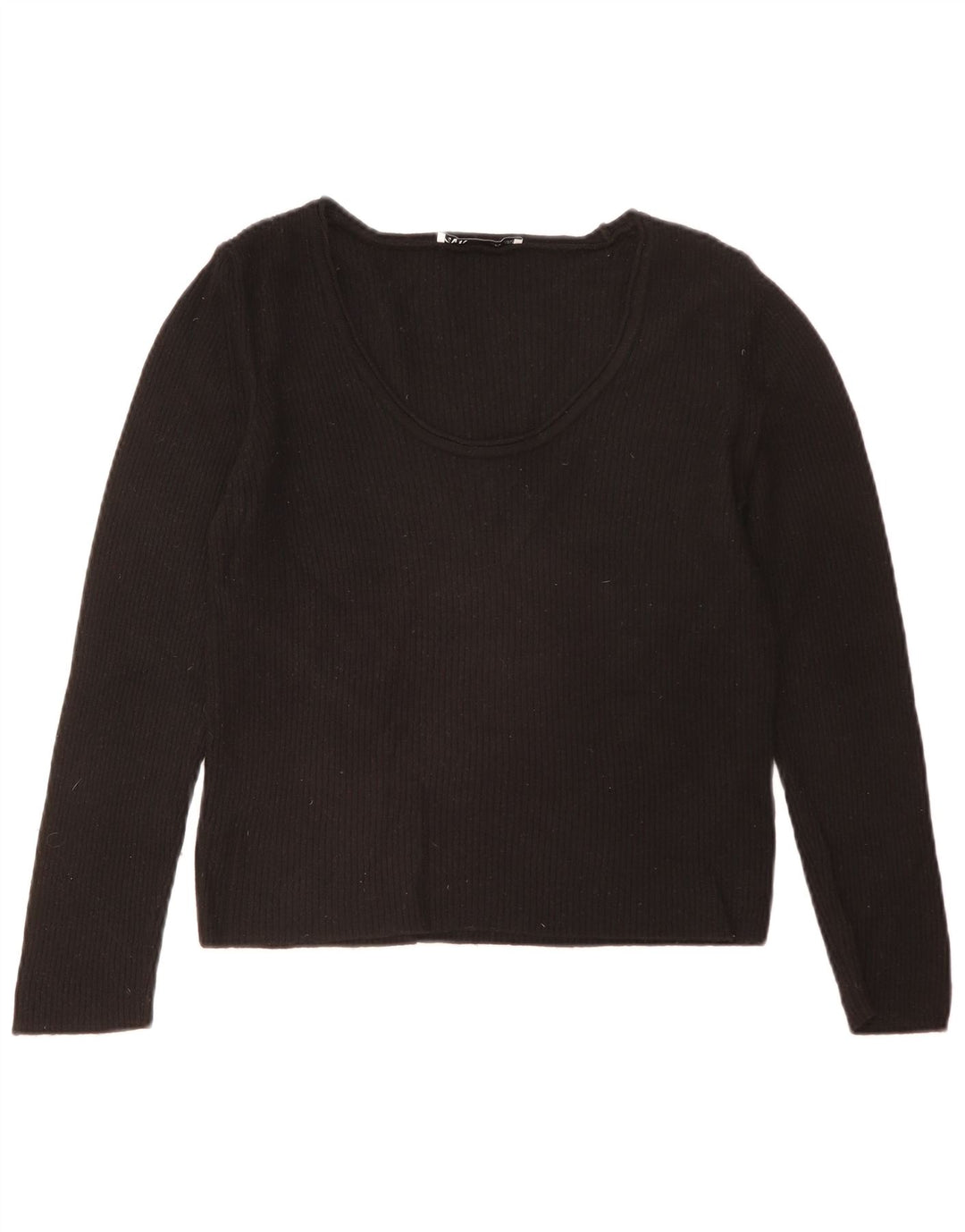 Damski top z długim rękawem Zara UK 18 XL, czarna wiskoza