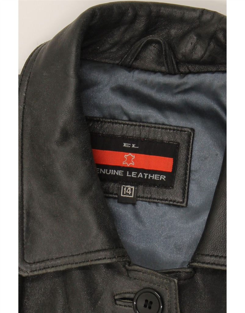 VINTAGE Womens Leather Jacket UK 14 Large Black Leather Vintage Vintage and Second-Hand Vintage from Messina Hembry 