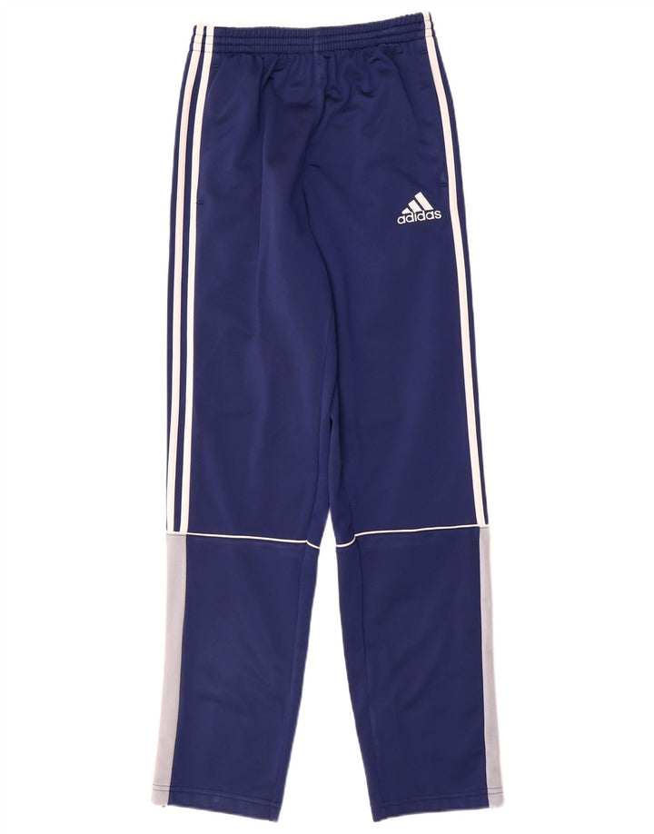Chłopięce spodnie dresowe Adidas 13-14 lat Niebieski poliester z blokami kolorów