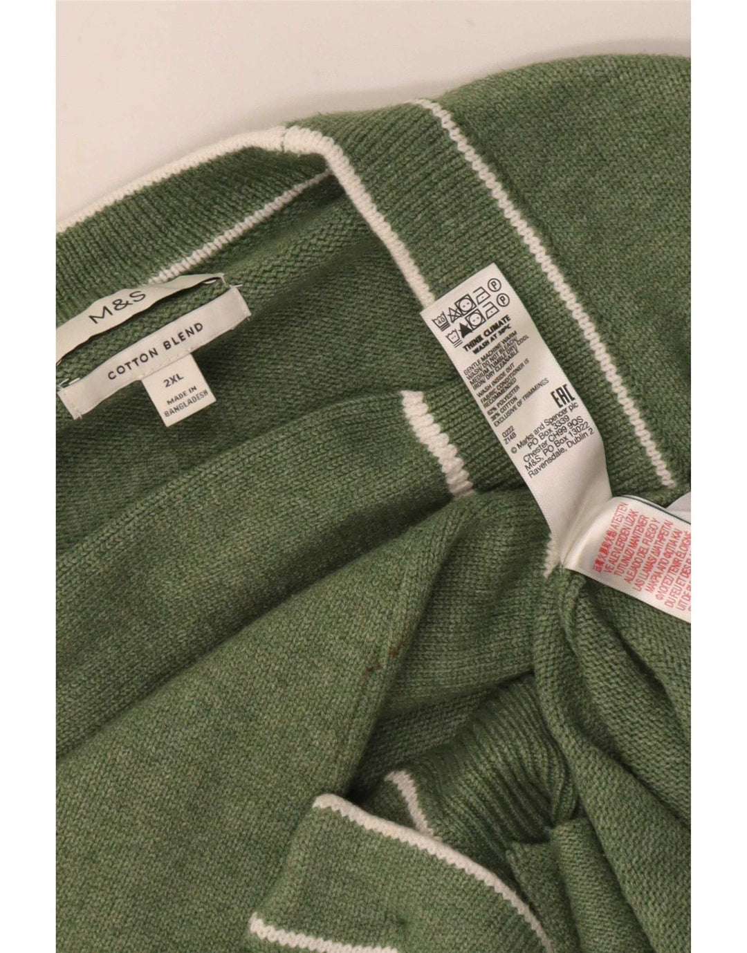 Marks & Spencer Męski sweter rozpinany 2XL Zielony poliester