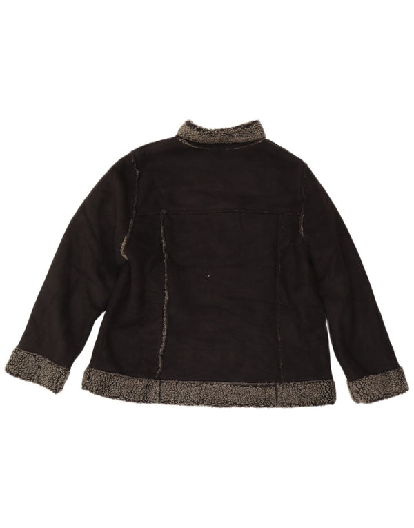 Marks & Spencer Damska kurtka Sherpa UK 18 XL, czarna, poliester