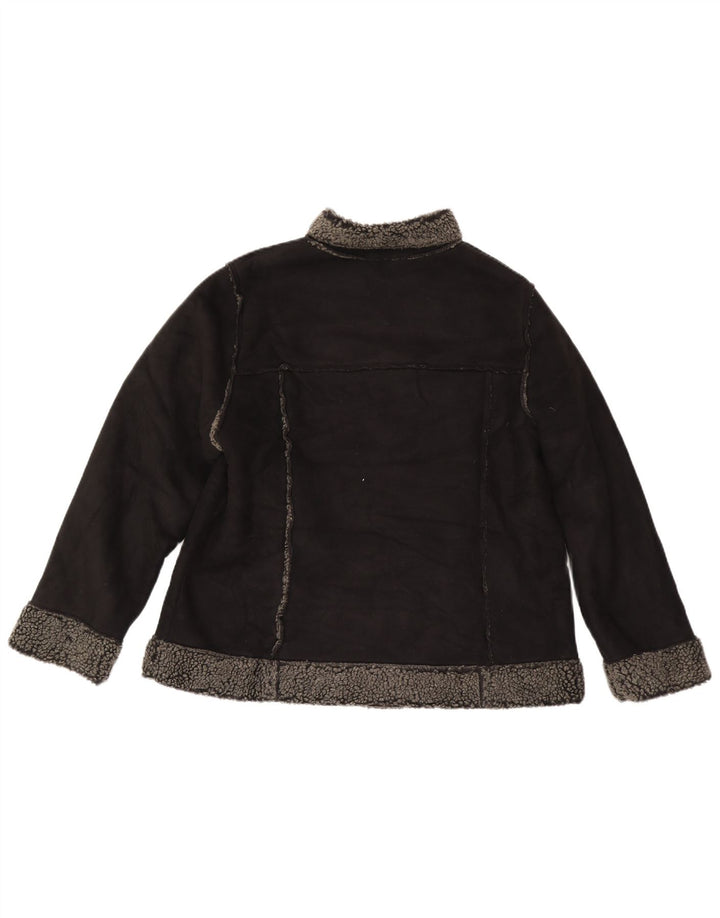 Marks & Spencer Damska kurtka Sherpa UK 18 XL, czarna, poliester