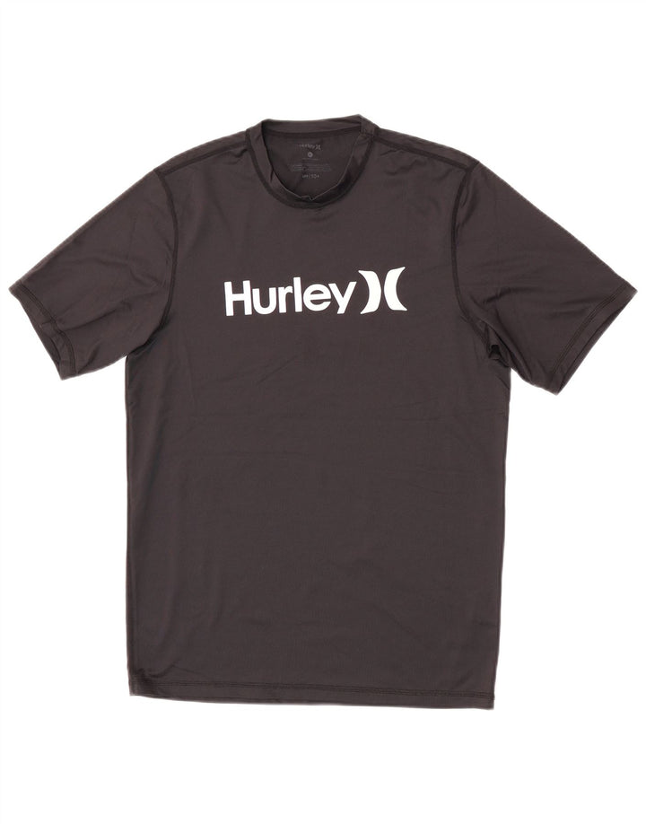 Męski T-shirt z grafiką Hurley, mały, czarny poliester