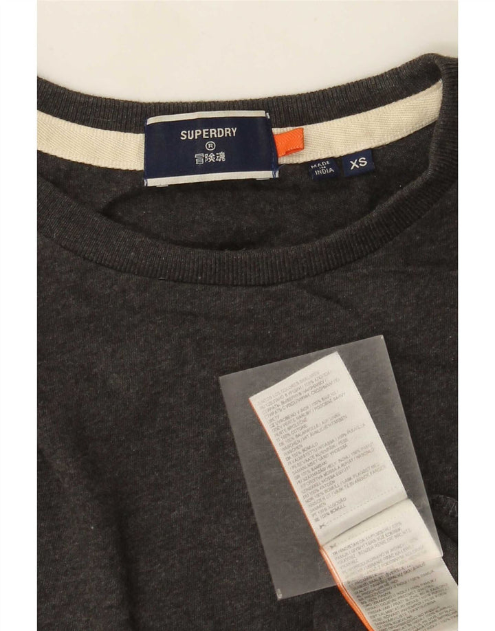 Męski top Superdry z długim rękawem XS, szary, bawełniany
